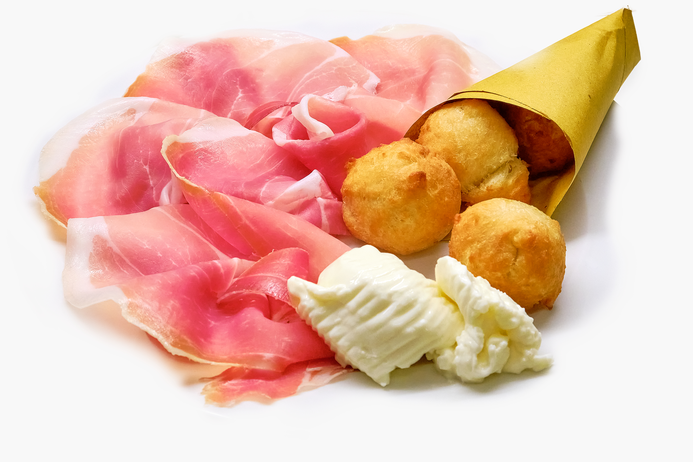 Coccoli con Prosciutto Crudo di Parma